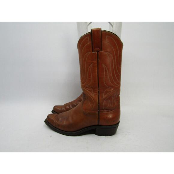 Justin Mens Size 7 D Brown Leather Cowboy Western Boots main image 7
